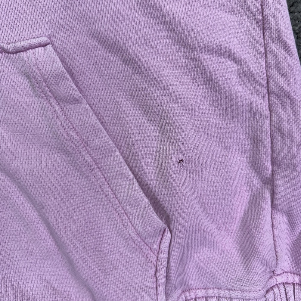 Aerie Hoodie Womens Medium Pink Pullover V Neck Kangaroo Pocket Casual City - Picture 7 of 13